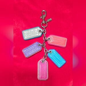 Coach Keychain Y2K Multi Color Hangtag Keyfob/Bag Charm